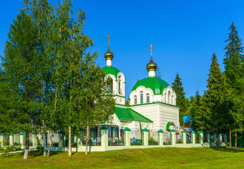 Fototapeta na wymiar Church of Nicholas and Alexandra, the royal martyrs in Izhevsk, in Russia
