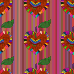 Cotton fabric rainbow Apple