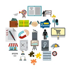 Cash expenditures icons set. Simple set of 25 cash expenditures vector icons for web isolated on white background