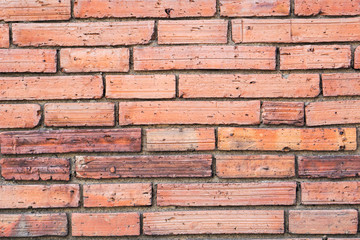 Red brick wall of Tha Phae Gate in Chiang Mai Thailand
