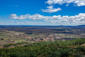 Fototapeta na wymiar Top view of Villardeciervos village