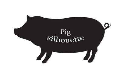 Vector silhouette of a pig.