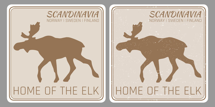 Scandinavia vintage travel sticker