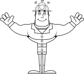 Cartoon Firefighter  Hug