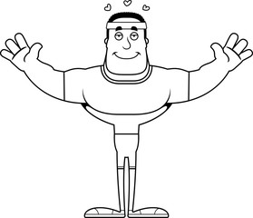 Cartoon Fitness Man Hug