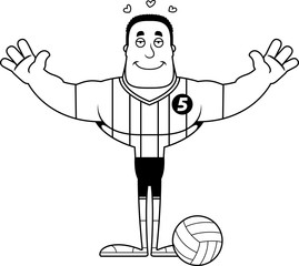 Cartoon Volleyball Player  Hug