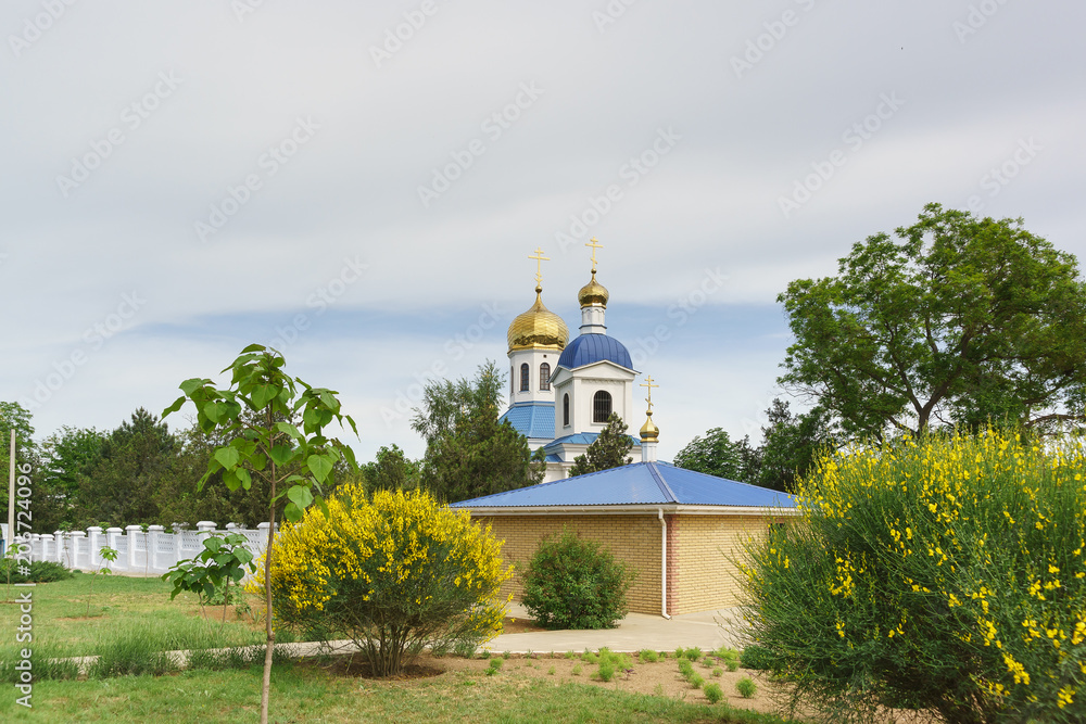 Wall mural domes of the cathedral of the dormition in the city of kerch on the street ulyanov