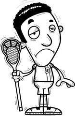 Sad Cartoon Black Lacrosse Player
