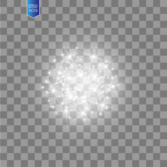 Glow light effect. Vector illustration. Christmas flash. dust