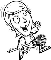Cartoon Lacrosse Player Running