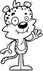 Cartoon Male Leopard Waving