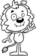 Cartoon Male Lion Waving