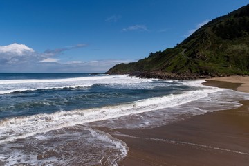 Waves lapping the Basque coast