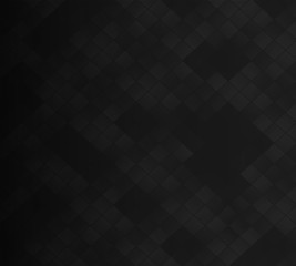 Black background. Abstract geometric template for business. Background texture with square and triangle. Vector