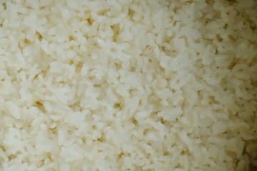 Boiled rice in a saucepan