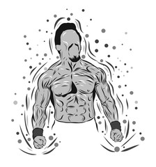 Figure athlete in a realistic style