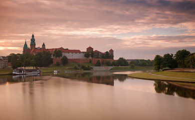 Fototapeta na wymiar Krakow. Sunrise view of the city landscape.