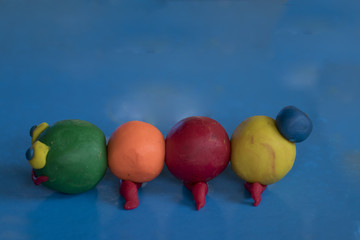 Caterpillar with playdough
