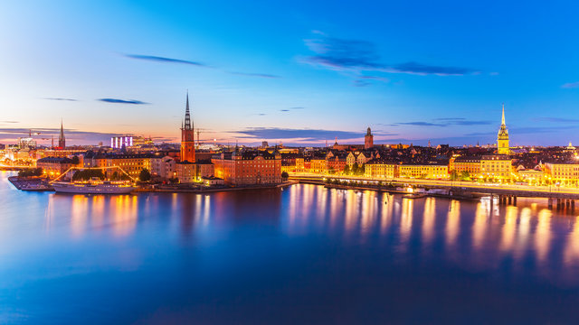 Evening panorama of Stockholm, Sweden