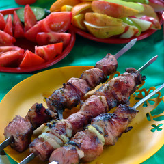traditional Caucasian cuisine, open-air feast