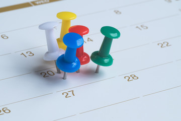 push pin on calendar