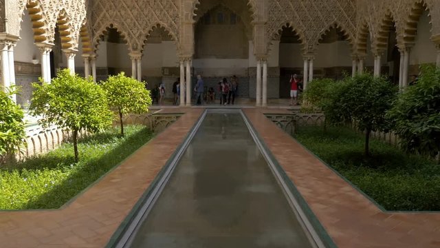 Tourists visiting Royal Palace- 6 april 2018, sevilla, spain