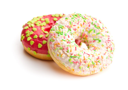 Sweet sprinkled donuts.