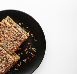 Cookies with cereals, healthy cookies with sunflower seeds, flax seeds and sesame seeds