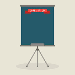 Flipchart for presentation. Cartoon flat vector illustration. Objects isolated on a white background.