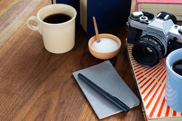 Coffee Camera and Books