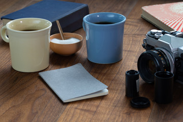 Coffee Camera and Notepd