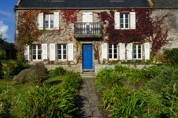 F, Bretagne, Finistère, l'Ile de Batz, Sommerhaus mit Garten