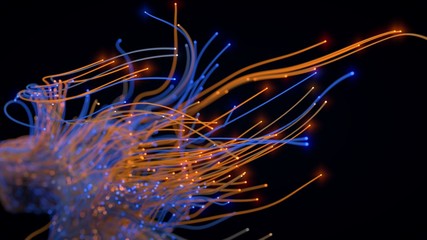 Obraz na płótnie Canvas fiber optic cables. 3d illustration