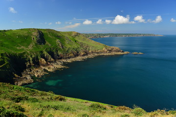 Obraz premium Sorel point, Jersey, U.K. Idyllic coastline in Spring.