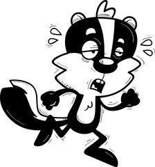 Exhausted Cartoon Male Skunk