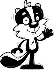 Cartoon Male Skunk Waving