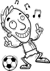 Cartoon Soccer Player Dancing