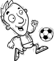 Cartoon Soccer Player Dribbling
