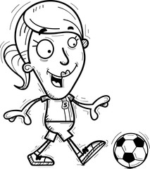 Cartoon Soccer Player Walking