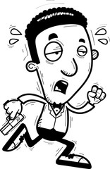 Exhausted Cartoon Black Spy