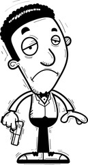 Sad Cartoon Black Spy