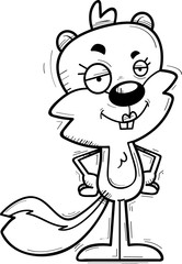 Confident Cartoon Female Squirrel