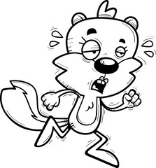 Exhausted Cartoon Female Squirrel