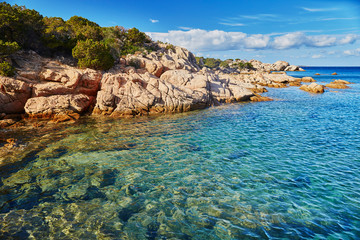 Fototapeta na wymiar Scenic landscape of Emerald coast of Sardinia