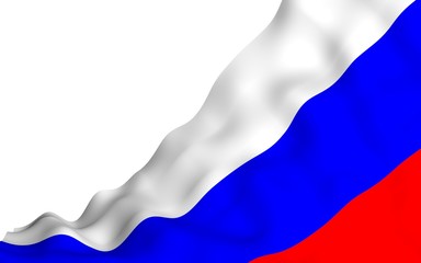 Fototapeta premium Waving flag of the Russian Federation. The National. State symbol of the Russian. 3D illustration
