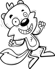 Cartoon Male Squirrel Jumping