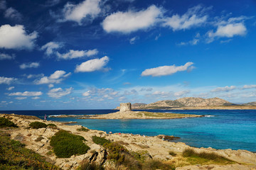 Scenic landscape of Emerald coast of Sardinia