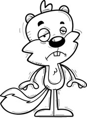 Sad Cartoon Male Squirrel
