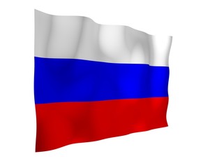 Waving flag of the Russian Federation. The National. State symbol of the Russian. 3D illustration