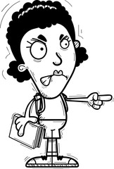 Angry Cartoon Black Woman Student